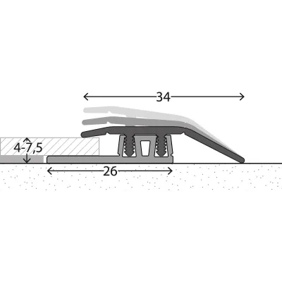 Aanpassingprofiel (N) PVC 34mm Zilver 4-75mm – 270 cm (nr. 323) kopen bij Woningstoffering Totaal