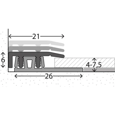 Afsluitprofiel (N) PVC 21mm Zilver 4-7,5mm – 270 cm (nr. 324) kopen bij Woningstoffering Totaal