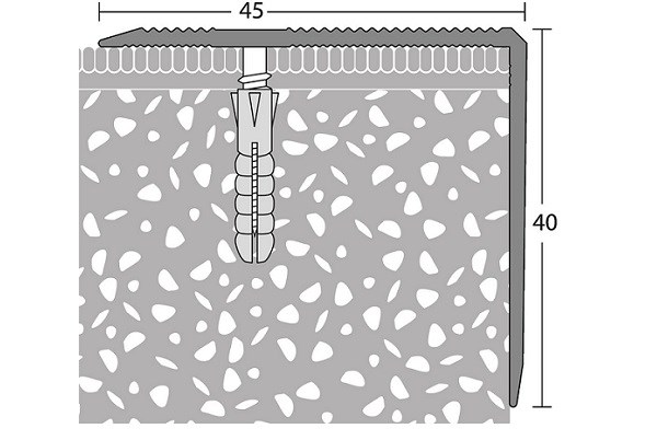 Hoekstrip Fijne Ribbel nr. Zilver 45x40mm – 250 cm (nr. 294)