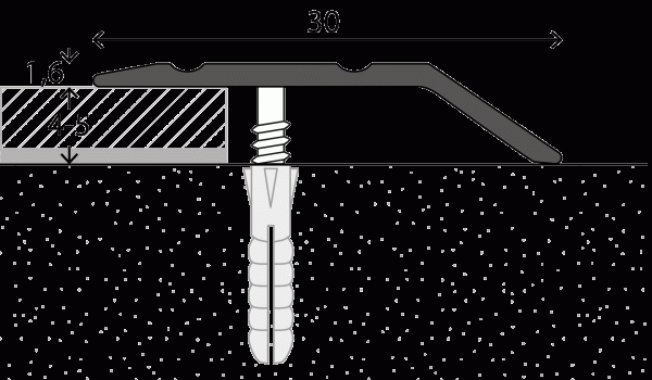 Afdekstrip voet 4mm schroefbaar Zilver – 270 cm (nr. 145)