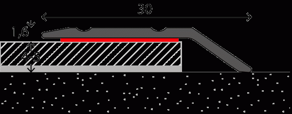 Afdekstrip voet 4mm zelfklevend aluminium Zilver – 270 cm (nr. 145)