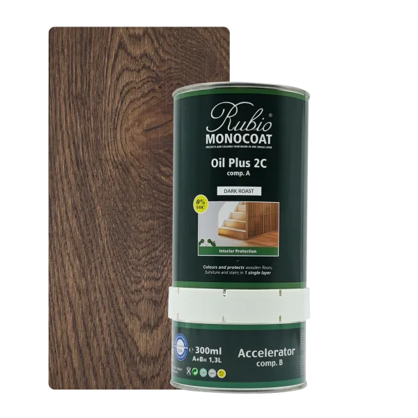 Rubio Monocoat Oil Plus 2C set – Dark Roast (1,3 L)