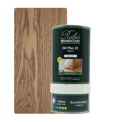 Rubio Monocoat Oil Plus 2C set – Shell grey (1,3 L) kopen bij Woningstoffering Totaal