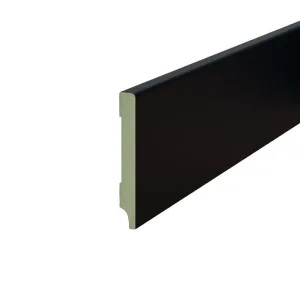Gladde plint 70x12 mm – MDF zwart voorgelakt (RAL 9005)