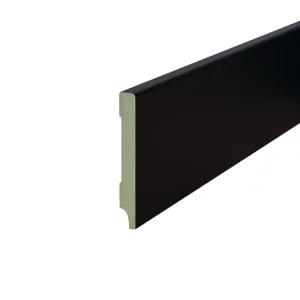 Hoge plint 120x15 mm – MDF zwart voorgelakt (RAL 9005)
