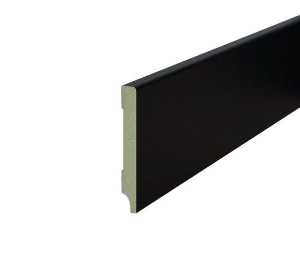 Gladde plint 70x15 mm – MDF zwart voorgelakt (RAL 9005)
