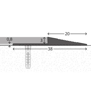 Opritprofiel (N) 169 38x4mm Edelstaal-Mat – 250 cm (nr. 169) kopen bij Woningstoffering Totaal