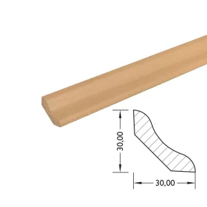 Massieve plint 30x30 mm – beuken