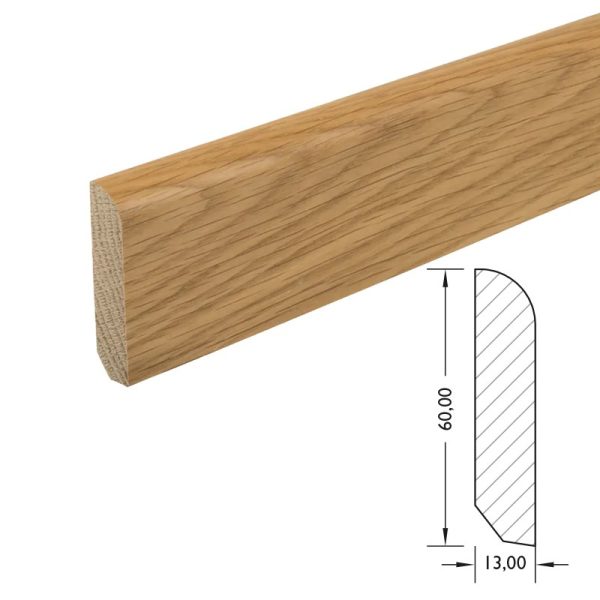 Massieve plint 60x13 mm – eiken
