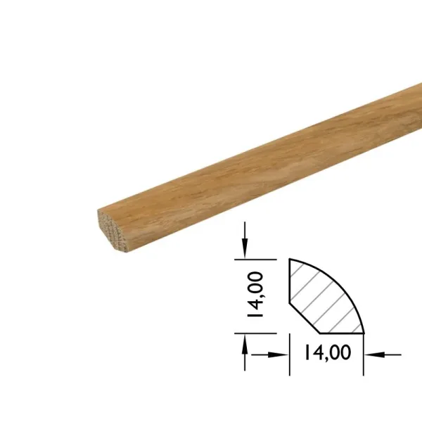 Massieve plint 14x14 mm – eiken