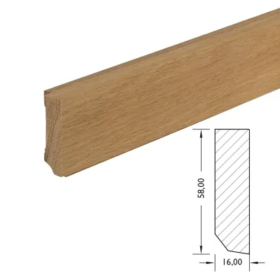 Massieve plint 58×16 mm – eiken kopen bij Woningstoffering Totaal
