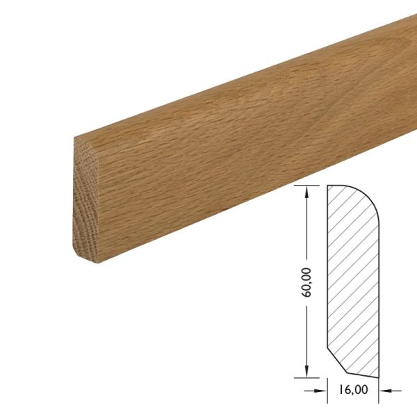 Massieve plint 60x16 mm – eiken