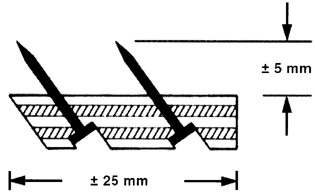 Tapijtlat/spijkerlat 346 25mm kort met 5mm spijker – 30 cm