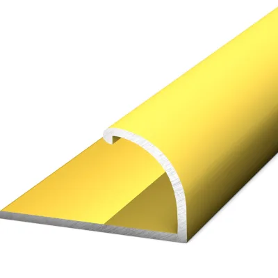 Tapijtafsluitrand zelfklevend. 25mm Goudkl. Alu – 270 cm (nr. 140) kopen bij Woningstoffering Totaal