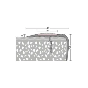 Trapkant aluminium Lip 49×27 zonder inleg – 250 cm (nr. 192) kopen bij Woningstoffering Totaal