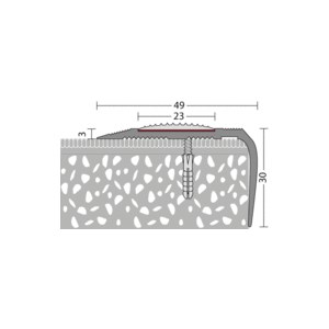 Trapkant aluminium Lip 49×27 zonder inleg – 250 cm (nr. 192) kopen bij Woningstoffering Totaal