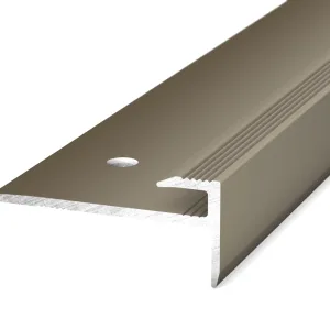 Trapkantprofiel PVC 2,5-3mm Edelstaal-Mat – 250 cm (nr. 177)