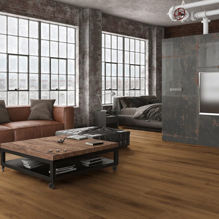 Enia Larix vloerdeel met noesten, kleur Barrique Oak, close-up